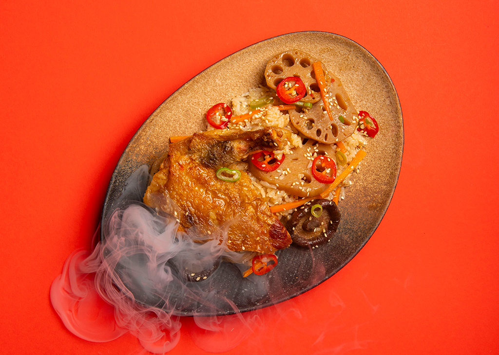 Płomienne Takikomi z perliczką