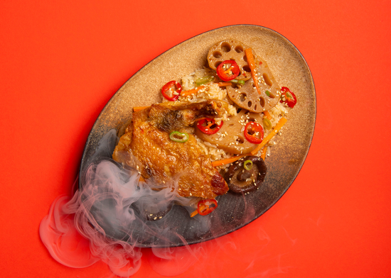 Płomienne Takikomi z perliczką